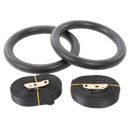 Кольца гимнастические пластиковые на стропах INDIGO с метал.пряжками 97654 IR B 18 см